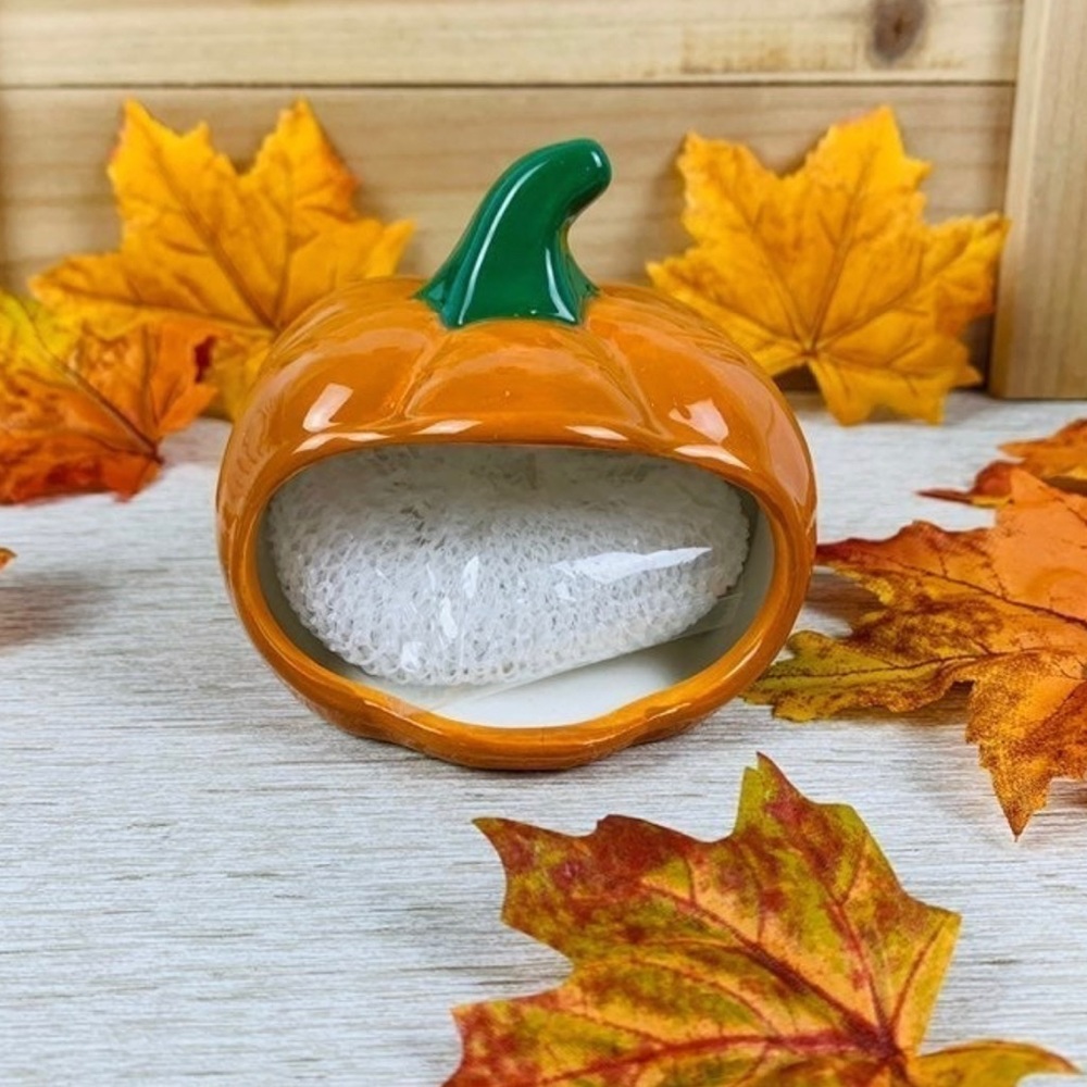 Halloween / Thanksgiving Pumpkin Sponge Holder or Candy Dish